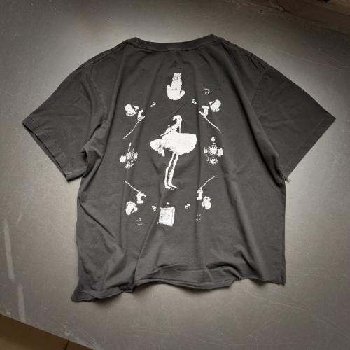 ERD Enfants Riches Déprimés Washed Black Distressed Tee Occult Symbol Dancer Graphic Retro Grunge T-Shirt