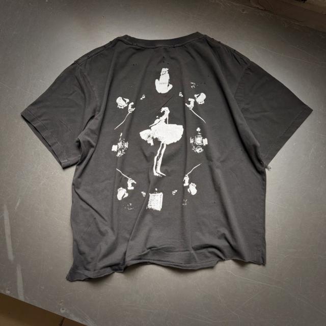 ERD Enfants Riches Déprimés Washed Black Distressed Tee Occult Symbol Dancer Graphic Retro Grunge T-Shirt