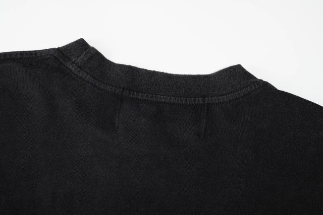 ERD Enfants Riches Déprimés Hebrew Script Female Portrait Dual Print Vintage Washed Black Long Sleeve Tee