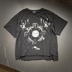 ERD Enfants Riches Déprimés Washed Black Distressed Tee Occult Symbol Dancer Graphic Retro Grunge T-Shirt