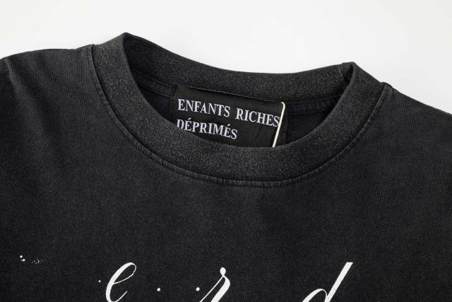 ERD Vintage Washed Black Long Sleeve T-Shirt Saint Teresa Statue Graphic French Text