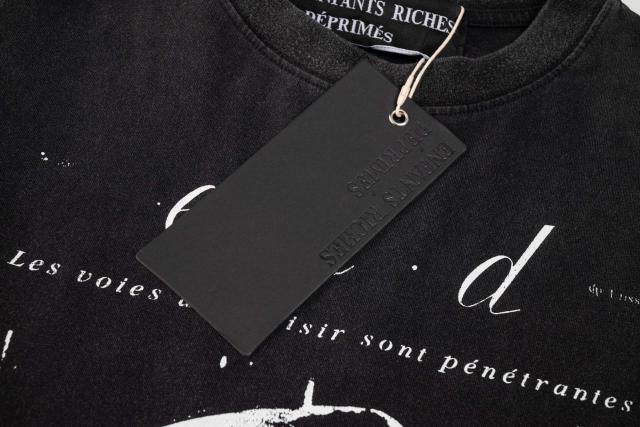 ERD Vintage Washed Black Long Sleeve T-Shirt Saint Teresa Statue Graphic French Text