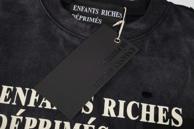 ERD Gradient Washed Black Long Sleeve Tee Enfants Riches Deprimes Front Text Logo Pocket Long Sleeve T-Shirt
