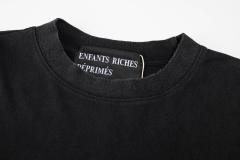 ERD Enfants Riches Déprimés Hebrew Script Female Portrait Dual Print Vintage Washed Black Long Sleeve Tee