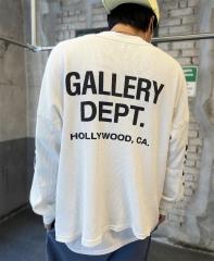 Gallery Dept Basic Waffle Long Sleeve T-Shirt Black White