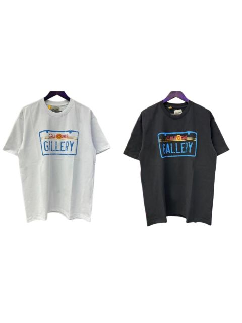 Retro Car License Plate Print Washed Distressed Cotton Tee 2 colors 29357981
