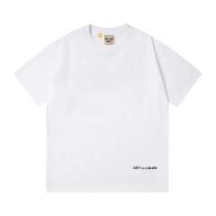 Front Bottom Corner And Back Neck Small French Letter Print Crew Neck Loose Cotton Basic Tee 2 colors 29356387