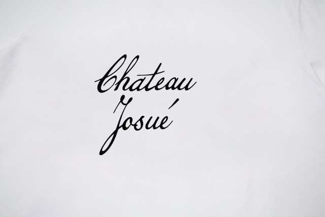 Front Chest Black French Cursive Letter Print Crew Neck Oversized Soft Cotton Tee 2 colors 29356393