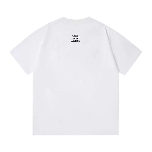 Front Bottom Corner And Back Neck Small French Letter Print Crew Neck Loose Cotton Basic Tee 2 colors 29356387