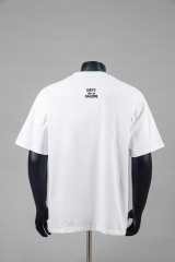 Front Bottom Corner And Back Neck Small French Letter Print Crew Neck Loose Cotton Basic Tee 2 colors 29356387