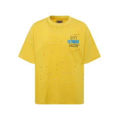 Gallery Dept French  Yellow Overlapping Ripped Tee T-Shirt
