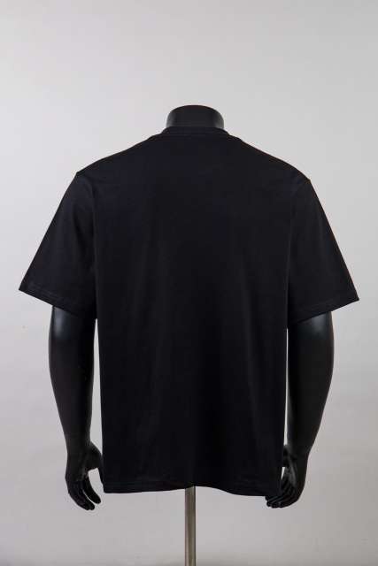 Front Chest Black French Cursive Letter Print Crew Neck Oversized Soft Cotton Tee 2 colors 29356393