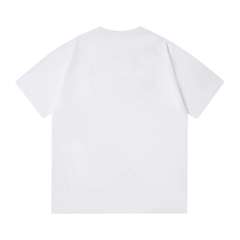 Front Chest Black French Cursive Letter Print Crew Neck Oversized Soft Cotton Tee 2 colors 29356393