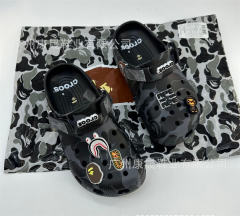 Bape x Crocs Clogs Camo Sandals Men Women Size 4-11 Black