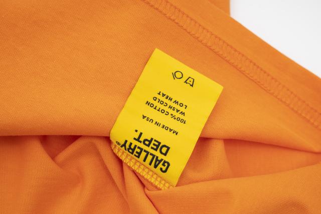 Retro orange base logo graffiti Washed Print tee