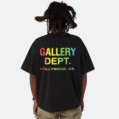 Gallery Dept rainbow fonts tee t-shirt black