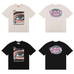 Gallery Dept eyes print tee black beige
