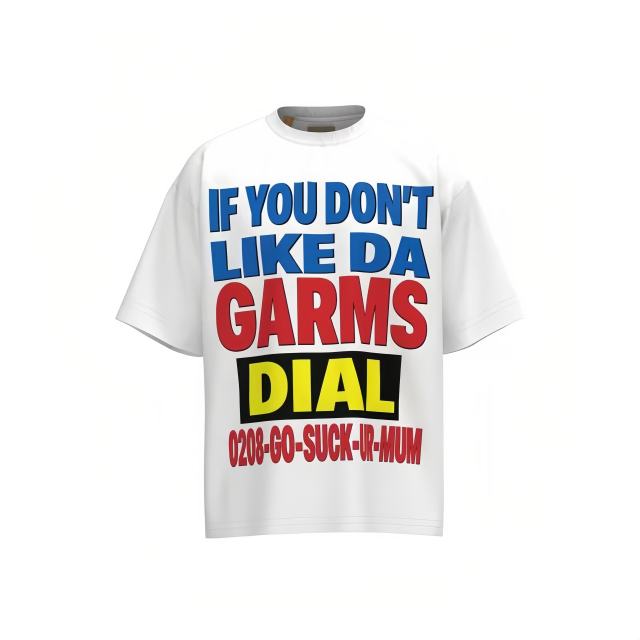 American Retro Casual Dual Front Multi Tone Block Slogan Back Layered Word Graphic Cotton Tee 29358823