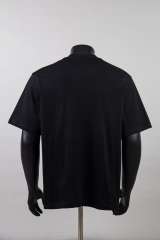 Front Chest Black French Cursive Letter Print Crew Neck Oversized Soft Cotton Tee 2 colors 29356393