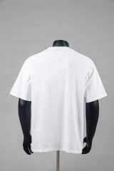Front Chest Black French Cursive Letter Print Crew Neck Oversized Soft Cotton Tee 2 colors 29356393
