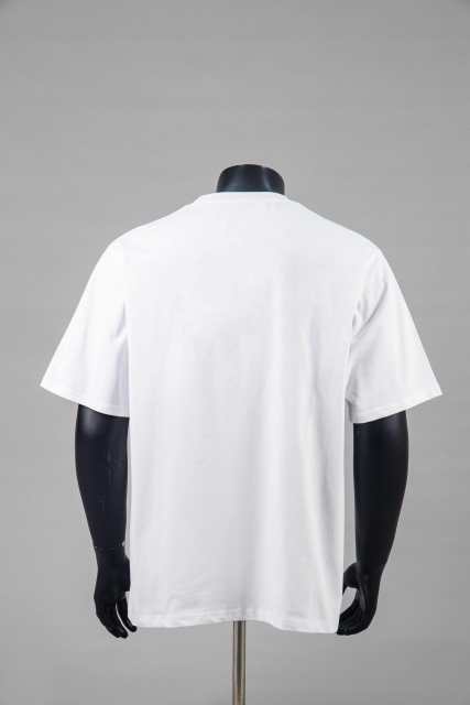 Front Chest Black French Cursive Letter Print Crew Neck Oversized Soft Cotton Tee 2 colors 29356393