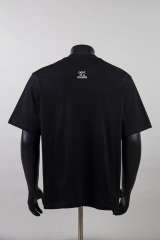 Front Bottom Corner And Back Neck Small French Letter Print Crew Neck Loose Cotton Basic Tee 2 colors 29356387