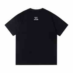 Front Bottom Corner And Back Neck Small French Letter Print Crew Neck Loose Cotton Basic Tee 2 colors 29356387