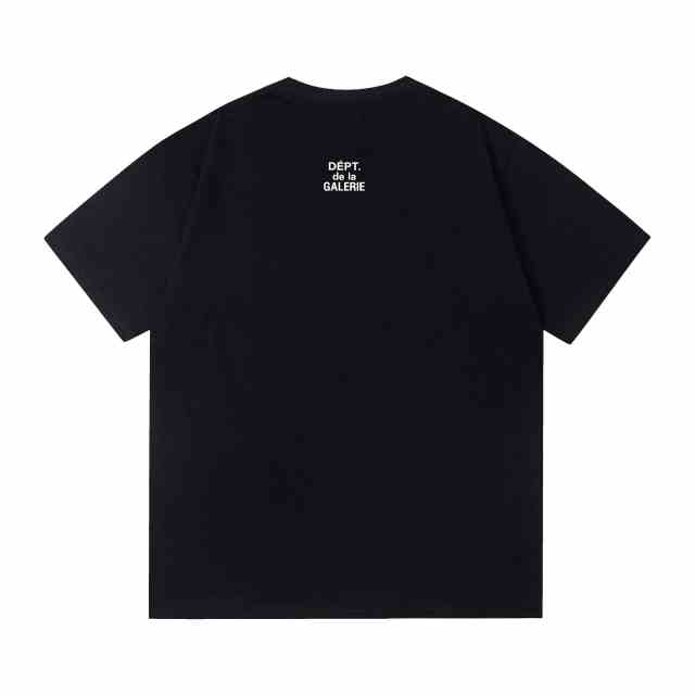 Front Bottom Corner And Back Neck Small French Letter Print Crew Neck Loose Cotton Basic Tee 2 colors 29356387