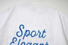 Front Small White Serif Letter Print Back Blue Cursive Slogan Crew Neck Oversized Cotton Tee 2 colors 29356390