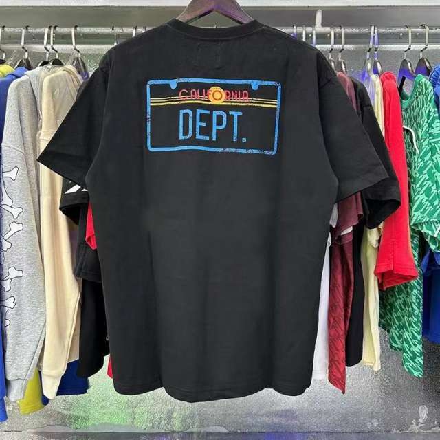 Retro Car License Plate Print Washed Distressed Cotton Tee 2 colors 29357981