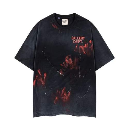 Vintage Street Front Small Cyan Letter Ink Splash Back Large Cyan Font Splash Texture Print Oversized Cotton Tee 2 colors 29359039