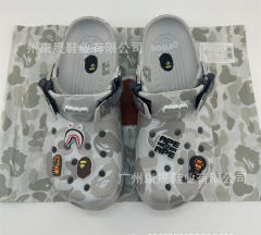 Bape x Crocs Clogs Camo Sandals Men Women Size 4-11 Gray
