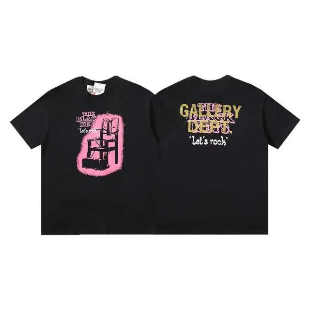 Grunge Rock Streetwear Double Sided Pink Chair Sketch Graphic Back Gold Overlap Letter Slogan Print Oversized Washed Cotton Tee 29358829