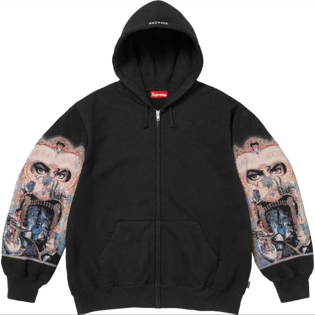 1:1 Top Quality Sup Michael Jackson Dangerous Zip Up Hooded Sweatshirt Black