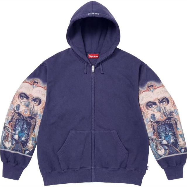 1:1 Top Quality Sup Michael Jackson Dangerous Zip Up Hooded Sweatshirt Purple