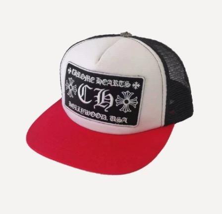 White‑Red‑Black CH Patch Trucker Mesh Cap