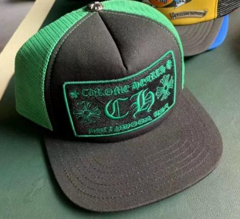 Black‑Green Chrome CH Patch Trucker Mesh Cap