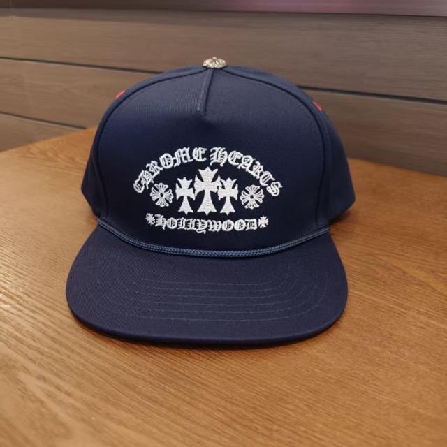 Chrome  Navy Hollywood Cross Embroidered Snapback Hat