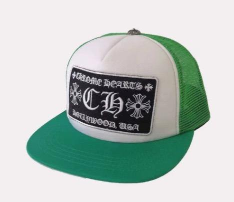 White & Green CH Patch Trucker Mesh Cap
