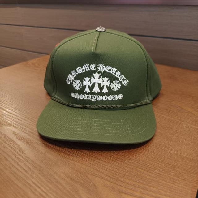 Chrome Olive Green Hollywood Cross Embroidered Snapback Hat