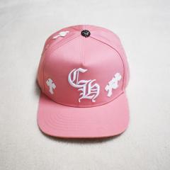 Chrome Pink Snapback Cap White CH Logo & Cross Embroidery