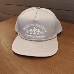 Chrome Light Gray Hollywood Cross Embroidered Snapback Hat