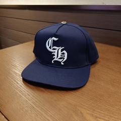 Navy Blue CH Embroidered Flat Brim Snapback Cap