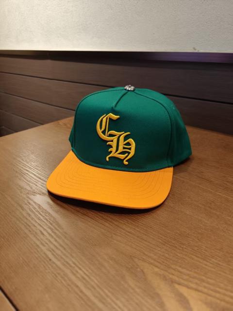 Green & Orange Two‑Tone CH Embroidered Flat Brim Snapback Cap
