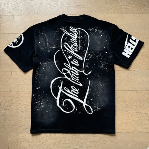 Hellstar Three dancing little boys with curvy letters washed version tee