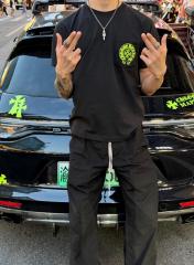 1:1 Top Quality CH White Tee Neon Yellow Horseshoe Logo Back Print