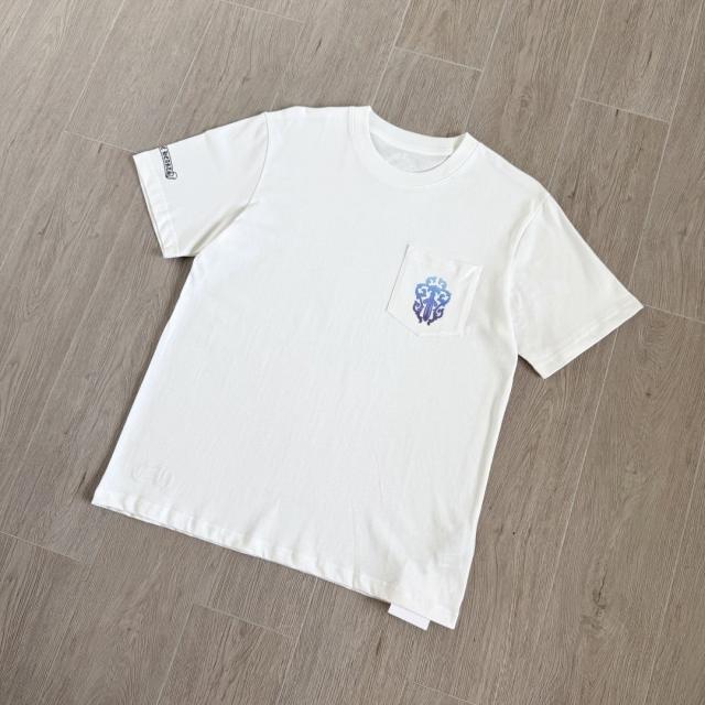 1:1 Top Quality CH Black Tee Gradient Horseshoe Logo Back Print