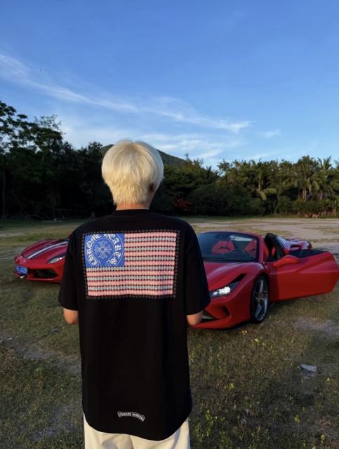 1:1 Top Quality CH Black Tee American Flag Cross Logo Print
