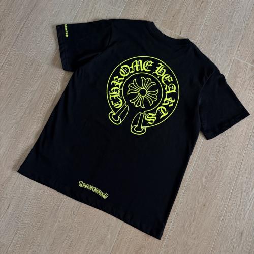 1:1 Top Quality CH White Tee Neon Yellow Horseshoe Logo Back Print
