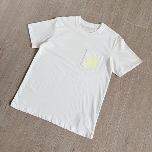 1:1 Top Quality CH White Tee Neon Yellow Horseshoe Logo Back Print